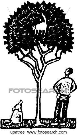 Clipart - Up a Tree. Fotosearch