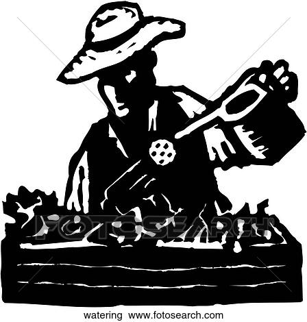 Clipart - Watering. Fotosearch