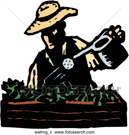 Clipart - Watering. Fotosearch