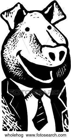 Whole Hog View Large Clip Art Graphic Clipart - Whole Hog. Fotosearch