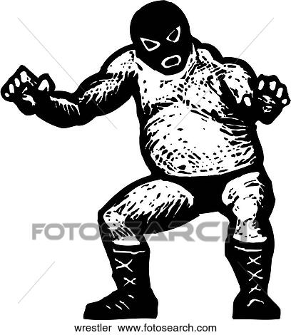 Wrestler View Large Clip Art Graphic Clipart - Wrestler. Fotosearch