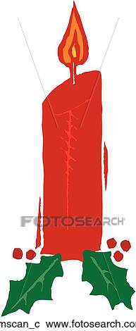 Clipart - Xmas Candle. Fotosearch