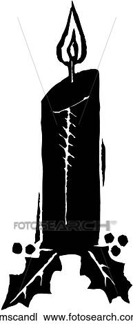 Xmas Candle View Large Clip Art Graphic Clipart - Xmas Candle. Fotosearch