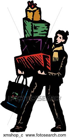 Clipart - Xmas Shopping. Fotosearch