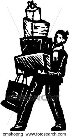 Clipart - Xmas Shopping. Fotosearch
