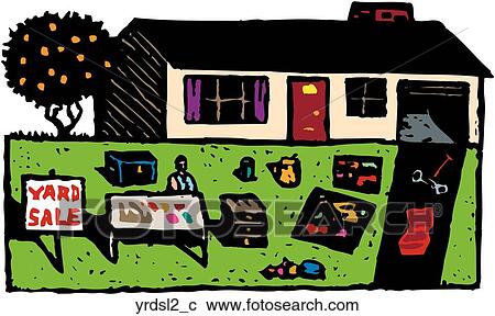 Yard Sale View Large Clip Art Graphic Clipart - Yard Sale. Fotosearch