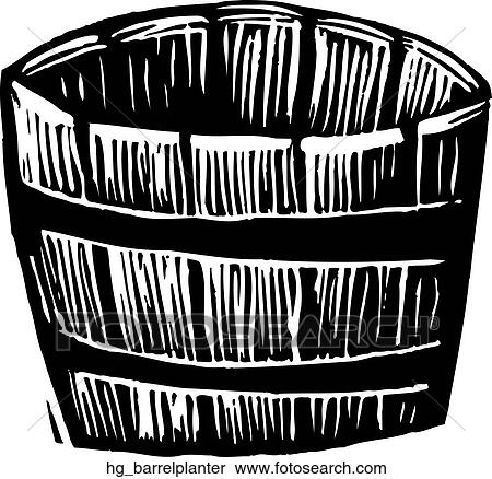 樽 プランター クリップアート 切り張り イラスト 絵画 集 Hg Barrelplanter Fotosearch