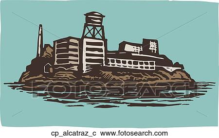 alcatraz View Large Clip Art Graphic Clipart - alcatraz. Fotosearch
