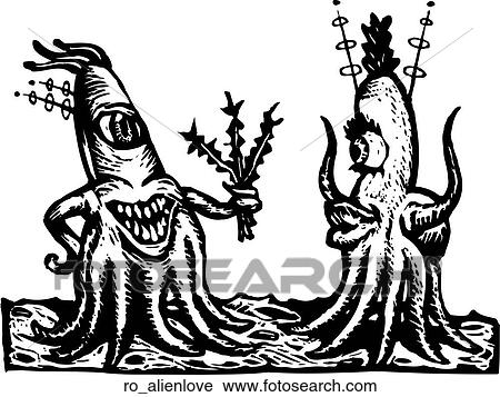 Alien Love View Large Clip Art Graphic Clipart - Alien Love. Fotosearch