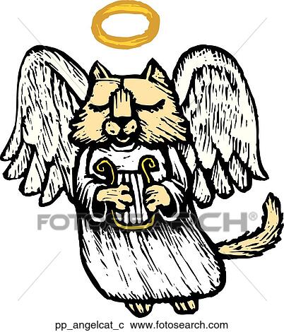 Angel Cat View Large Clip Art Graphic Clipart - Angel Cat. Fotosearch