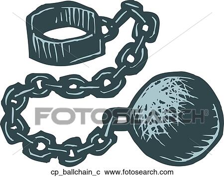 Clipart - ball and chain. Fotosearch
