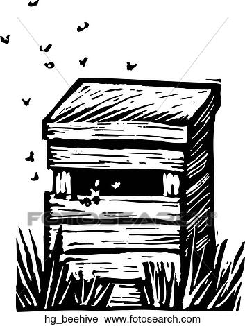 Beehive View Large Clip Art Graphic Clipart - Beehive. Fotosearch