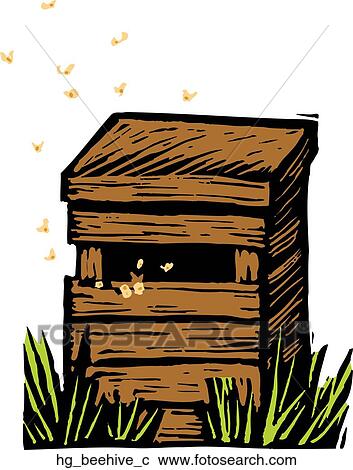 Beehive View Large Clip Art Graphic Clipart - Beehive. Fotosearch