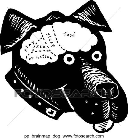 Clipart - Brainmap of Dog. Fotosearch