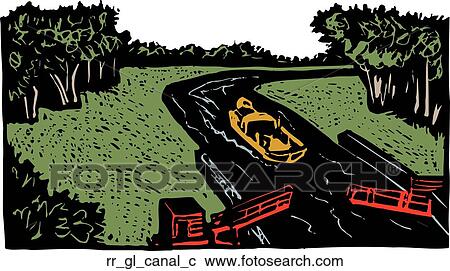 Clipart - canal. Fotosearch