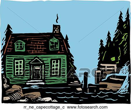 Clipart - cape cottage. Fotosearch