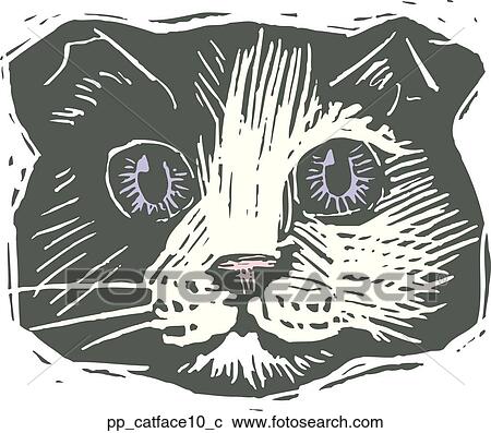 Cat Face 10 View Large Clip Art Graphic Clipart - Cat Face 10. Fotosearch