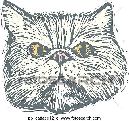 Cat Face 12 View Large Clip Art Graphic Clipart - Cat Face 12. Fotosearch