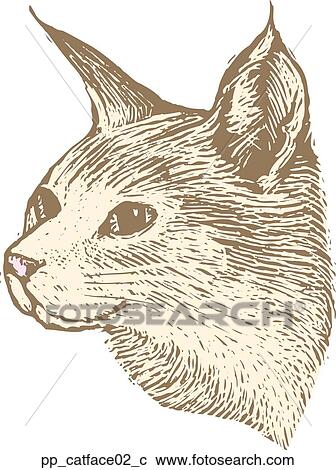 Cat Face 2 View Large Clip Art Graphic Clipart - Cat Face 2. Fotosearch