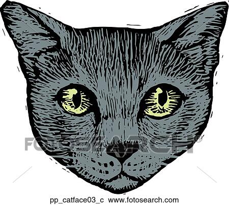 Cat Face 3 View Large Clip Art Graphic Clipart - Cat Face 3. Fotosearch