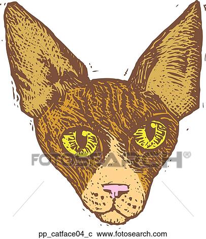 Cat Face 4 View Large Clip Art Graphic Clipart - Cat Face 4. Fotosearch