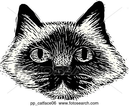 Clip Art - Cat Face 6. Fotosearch