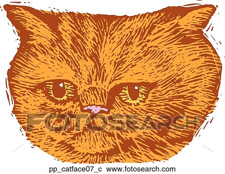Cat Face 7 View Large Clip Art Graphic Clipart - Cat Face 7. Fotosearch