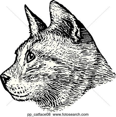 Clip Art - Cat Face 8. Fotosearch