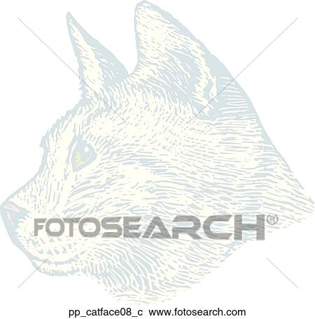 Cat Face 8 View Large Clip Art Graphic Clipart - Cat Face 8. Fotosearch
