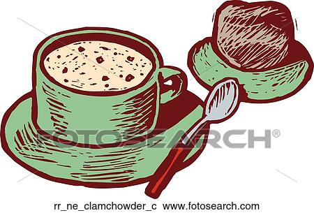 Clipart - clam chowder. Fotosearch