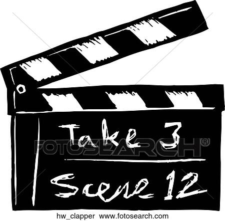 Clipart - clapper. Fotosearch