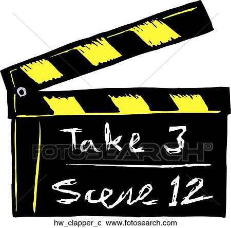 Clipart - clapper. Fotosearch