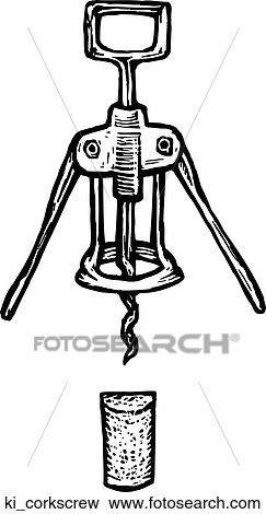 Clip Art - Corkscrew. Fotosearch