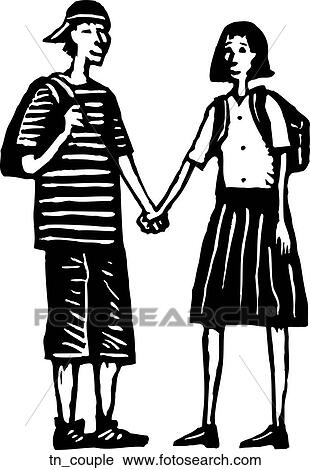 Couple View Large Clip Art Graphic Clipart - Couple. Fotosearch