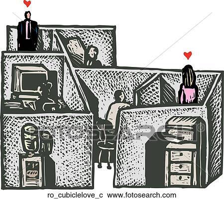 Cubicle Love View Large Clip Art Graphic Clipart - Cubicle Love. Fotosearch