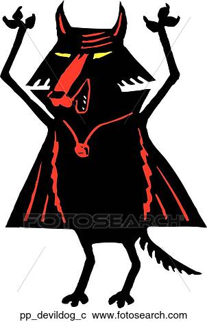 Devil Dog View Large Clip Art Graphic Clipart - Devil Dog. Fotosearch