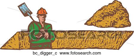 Digger View Large Clip Art Graphic Clipart - Digger. Fotosearch