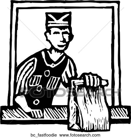 Clipart - Fastfood Worker. Fotosearch