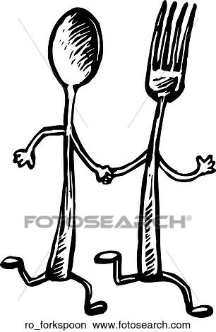 Clipart - Fork and the Spoon. Fotosearch