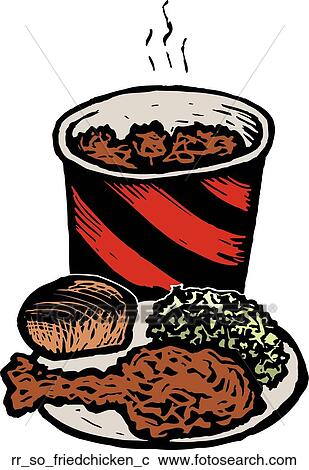 fried chicken View Large Clip Art Graphic Clipart - fried chicken. Fotosearch