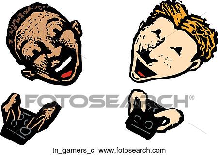 Clipart - Gamers. Fotosearch