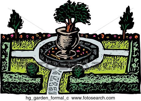 Garden - Formal View Large Clip Art Graphic Clipart - Garden - Formal. Fotosearch