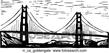 Clipart - golden gate. Fotosearch