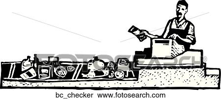 Grocery Checker View Large Clip Art Graphic Clipart - Grocery Checker. Fotosearch