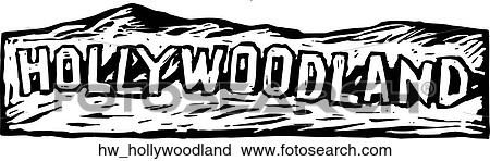 Hollywoodland View Large Clip Art Graphic Clipart - Hollywoodland. Fotosearch