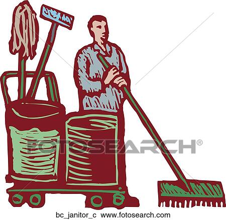 Clipart - Janitor. Fotosearch