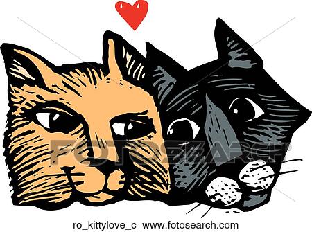 Kitty Love View Large Clip Art Graphic Clipart - Kitty Love. Fotosearch