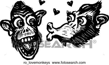 Clip Art - Love Monkeys. Fotosearch