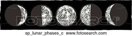 Clipart - Lunar Phases. Fotosearch