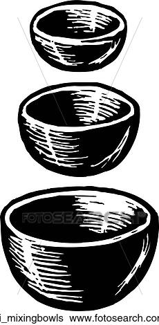 Clip Art - Mixing Bowls. Fotosearch